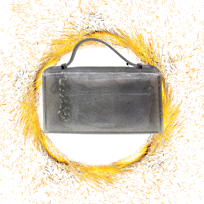 Túi F21 màu đen, trắng khoen tròn