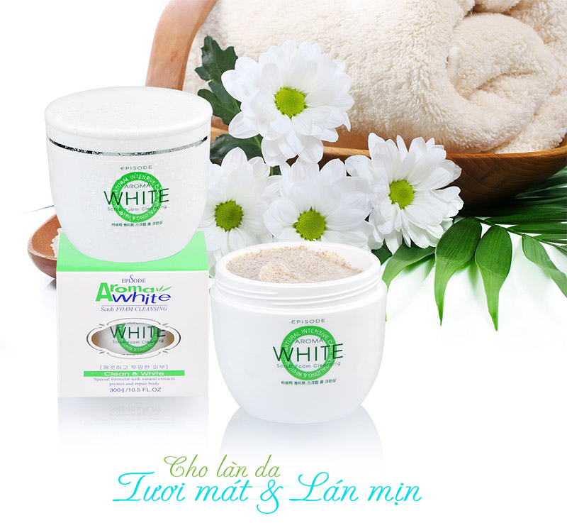 Sữa tắm cát trắng aroma white scrub foam cleansing