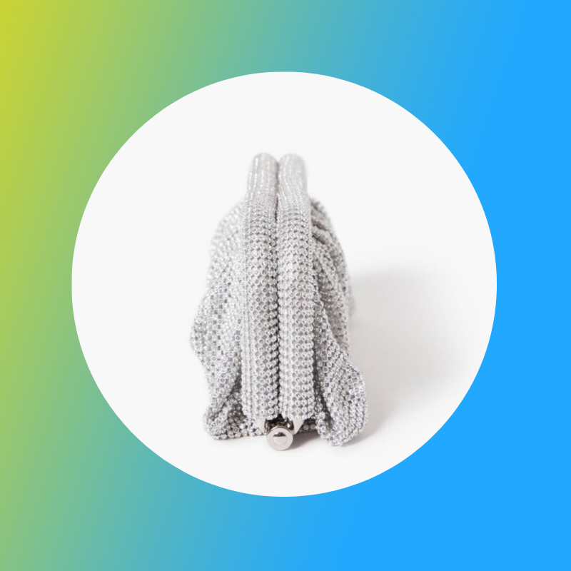 Bóp ví dạ tiệc hạt xoàn trắng F21