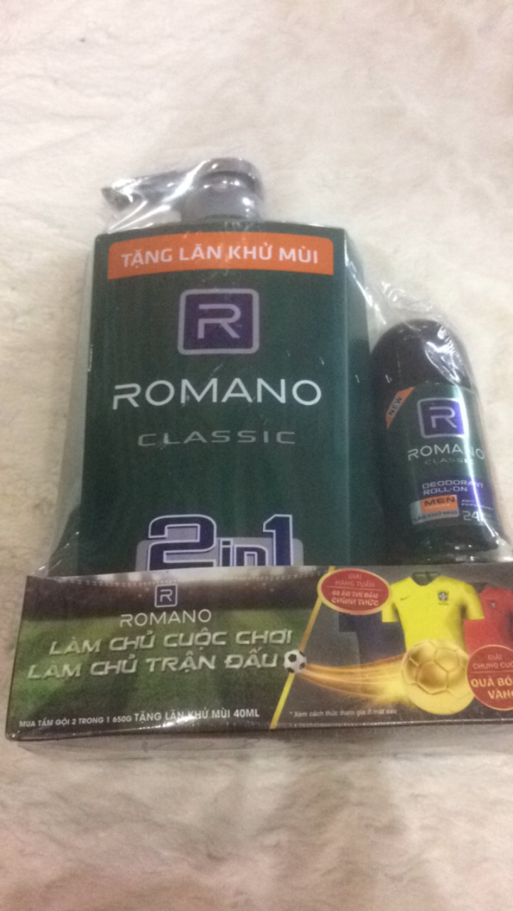 Tắm gội 2 in 1 Romano tặng kèm lăn nách Romano