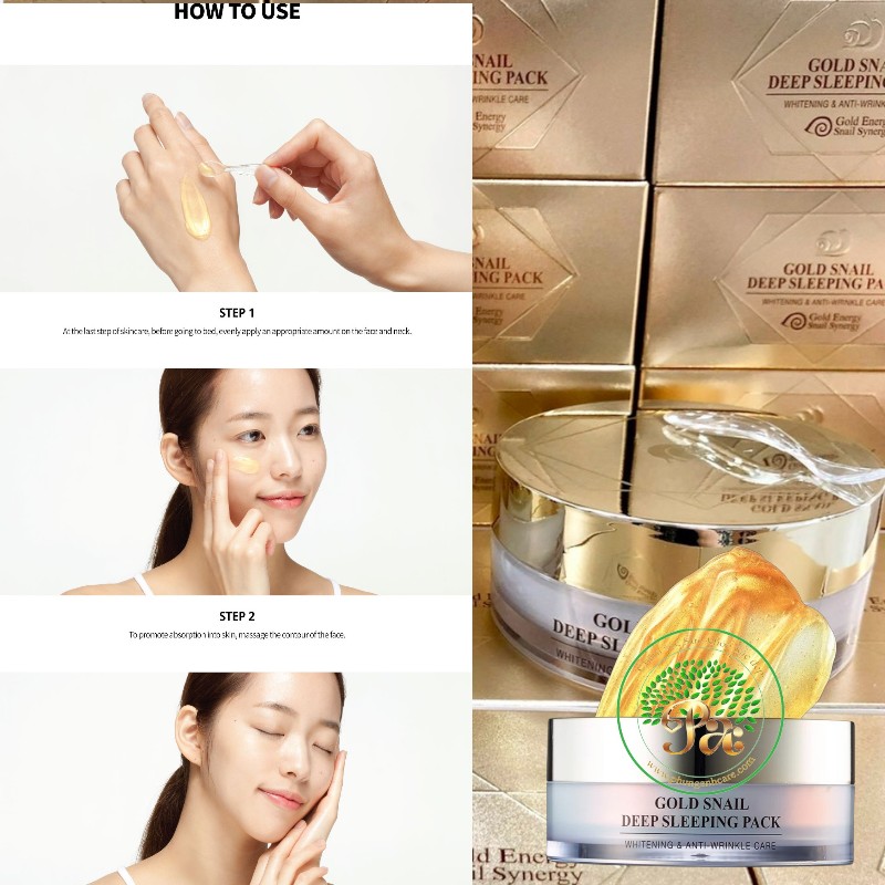 Đắp mặt nạ ngủ Gold Snail