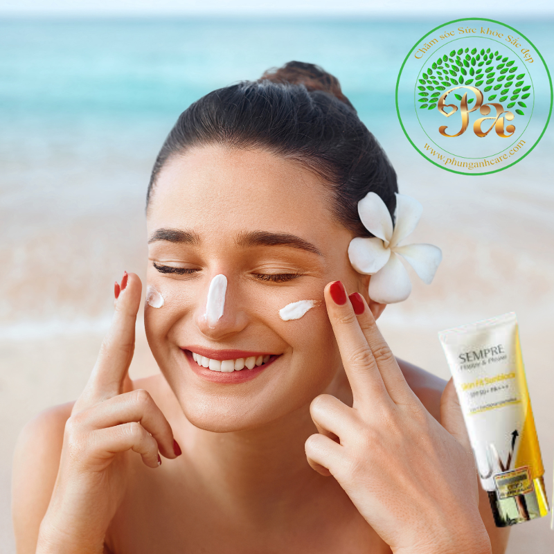 Kem chống nắng Geo Sempre Happy & Please skin fit sun block SPF/ 50 PA +++