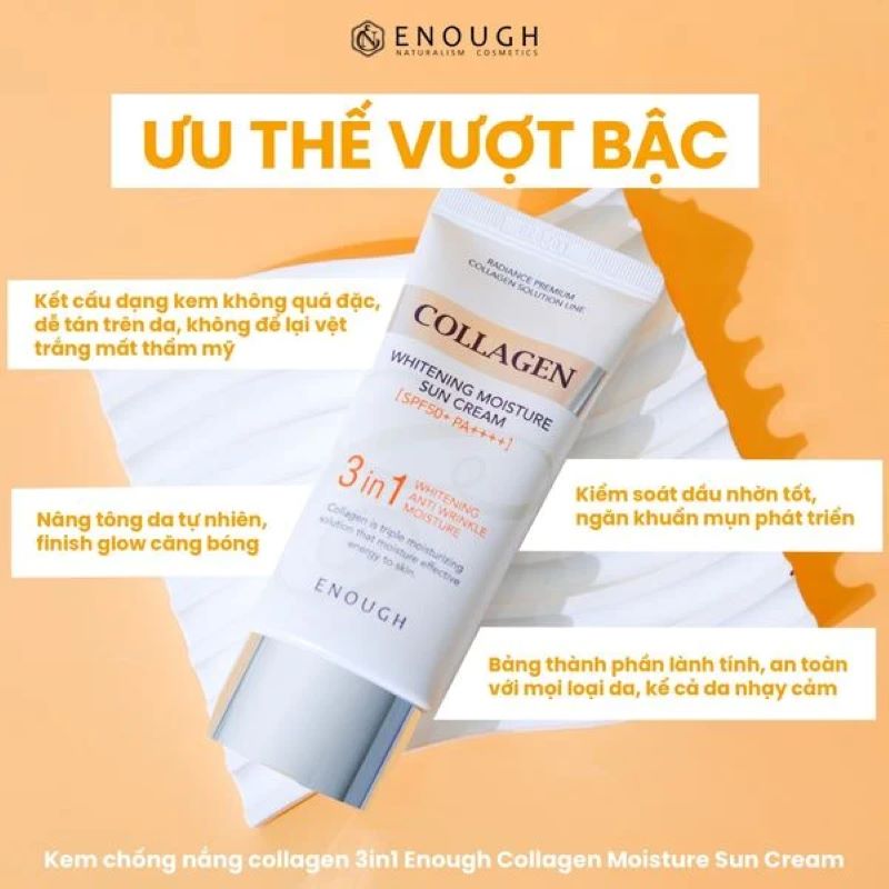 Kem chống nắng Enough collagen 3in1 spf 50