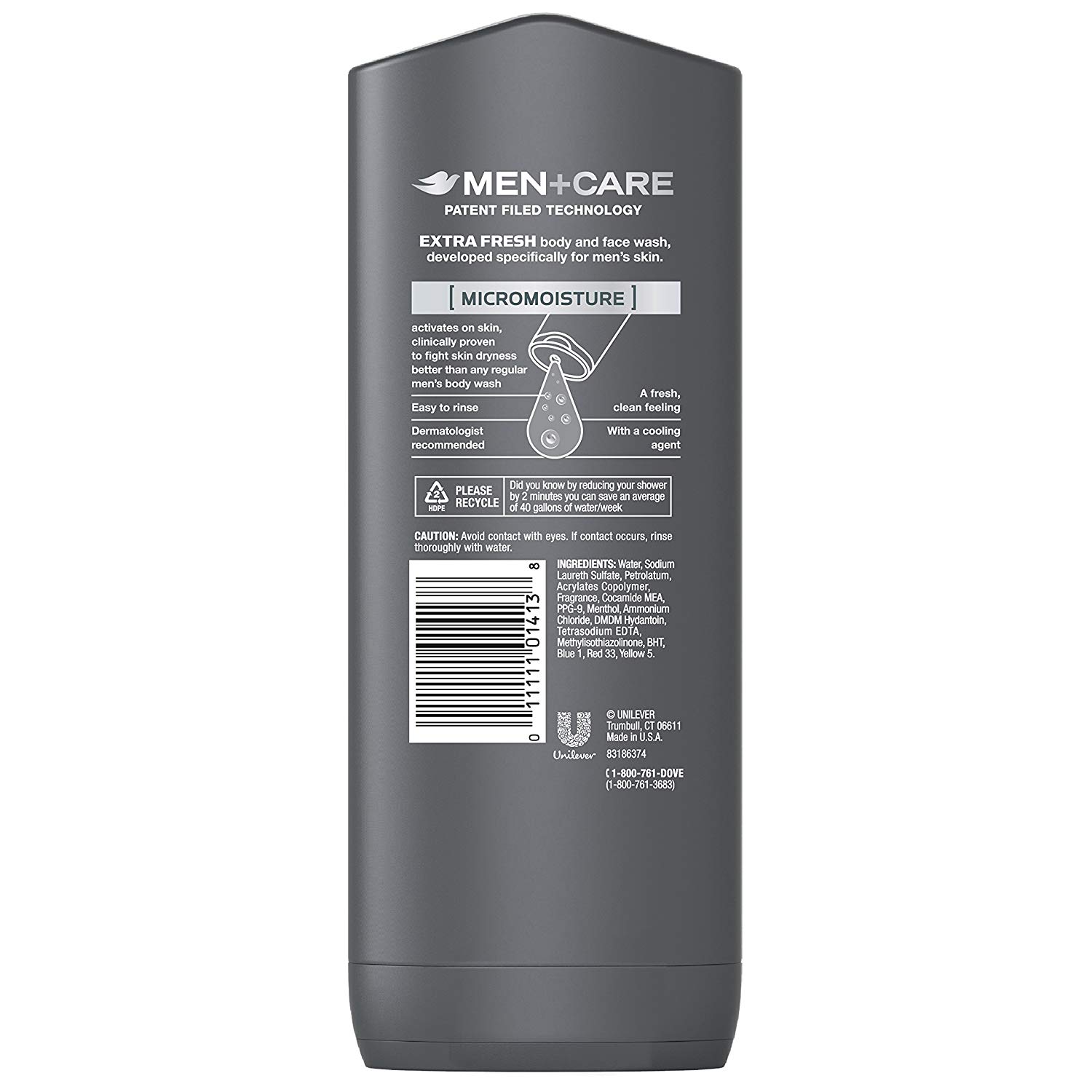 Tắm và rửa mặt nam Dove Men Care Extra Fresh 400 ML USA date 05/2020