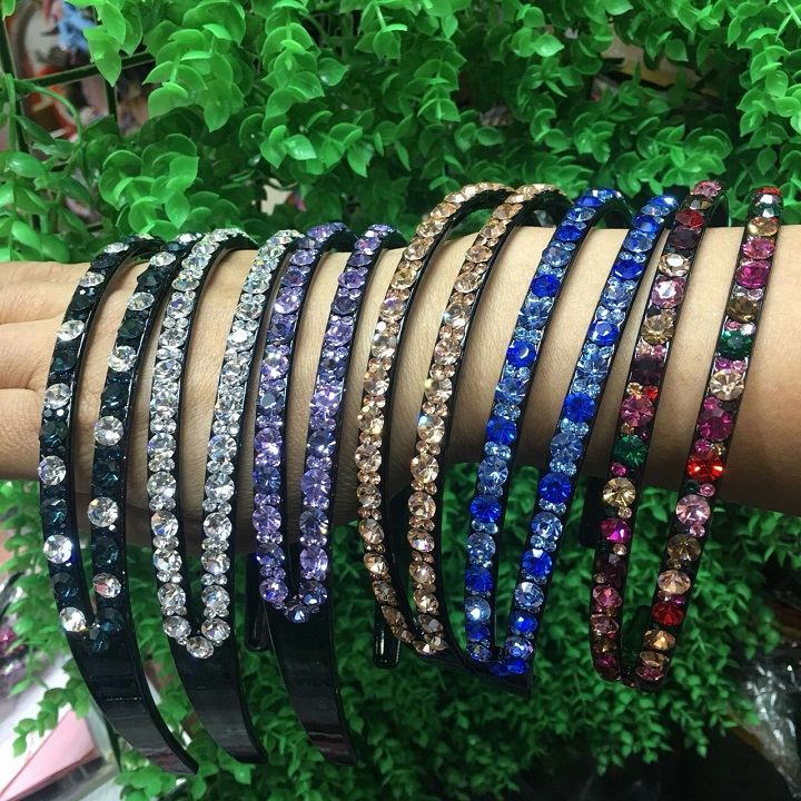 Cài băng đô xoàn màu pha lê