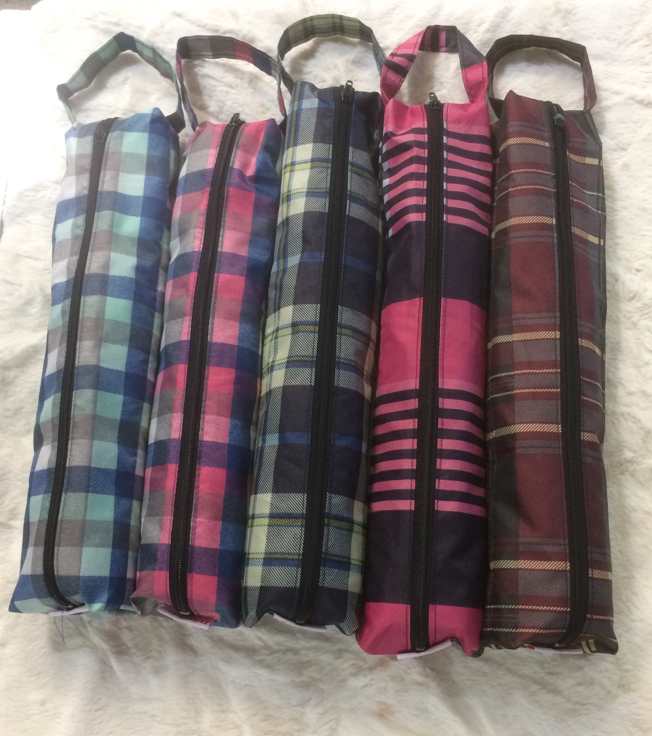 Dù xếp tự động có bông và caro K375