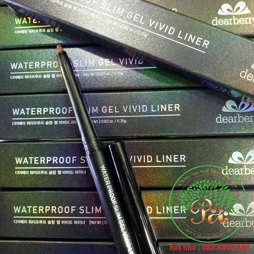 Chì kẻ mí mắt dearberry Waterproof Slim Gel Vivid Liner không trôi
