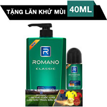 Tắm gội 2 in 1 Romano tặng kèm lăn nách Romano