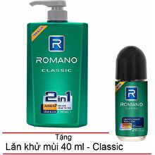 Tắm gội 2 in 1 Romano tặng kèm lăn nách Romano