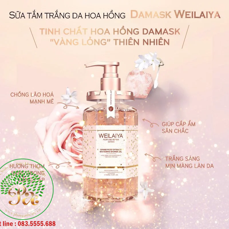 Sữa tắm Weilaiya hồng 450ml