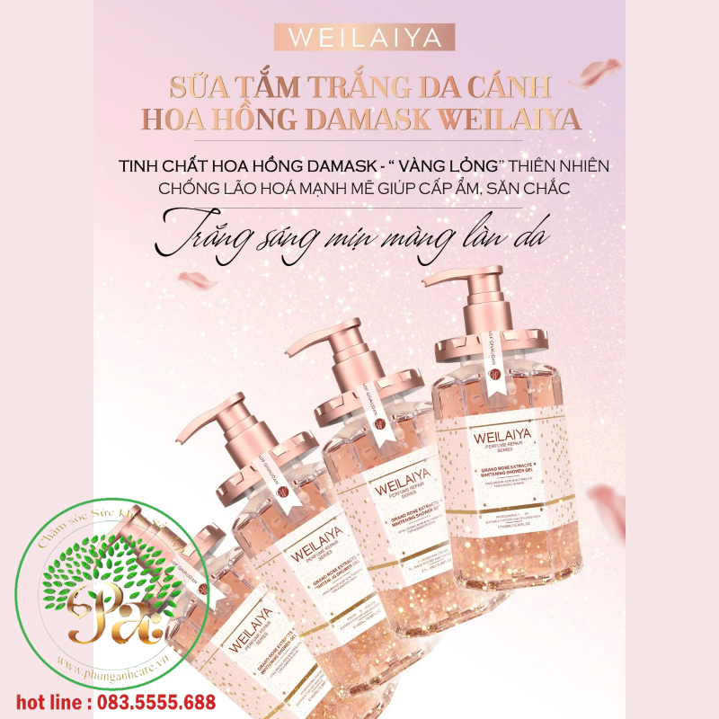 Sữa tắm Weilaiya hồng 450ml