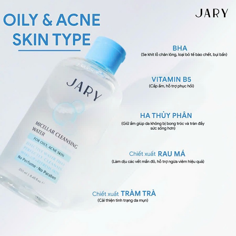 Nước tẩy trang JARY Micellar Cleansing Water All-In-1