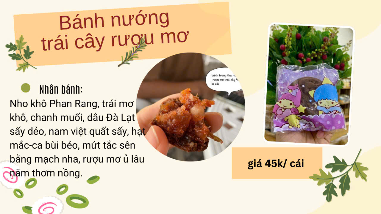 Bánh nướng trung thu  rượu mơ trái cây