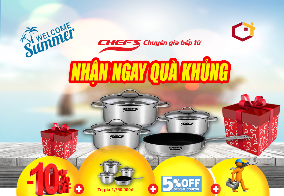 Bếp từ Chefs khuyến mãi mới nhất - Tháng 4/2018