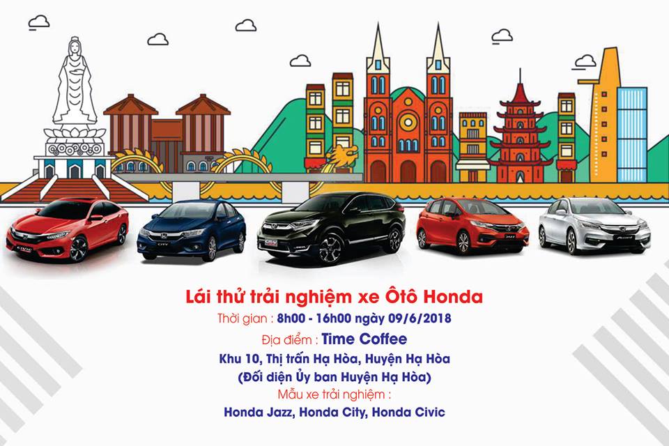 Lái thử và trải nghiệm xe cùng Honda Ô tô Việt Trì