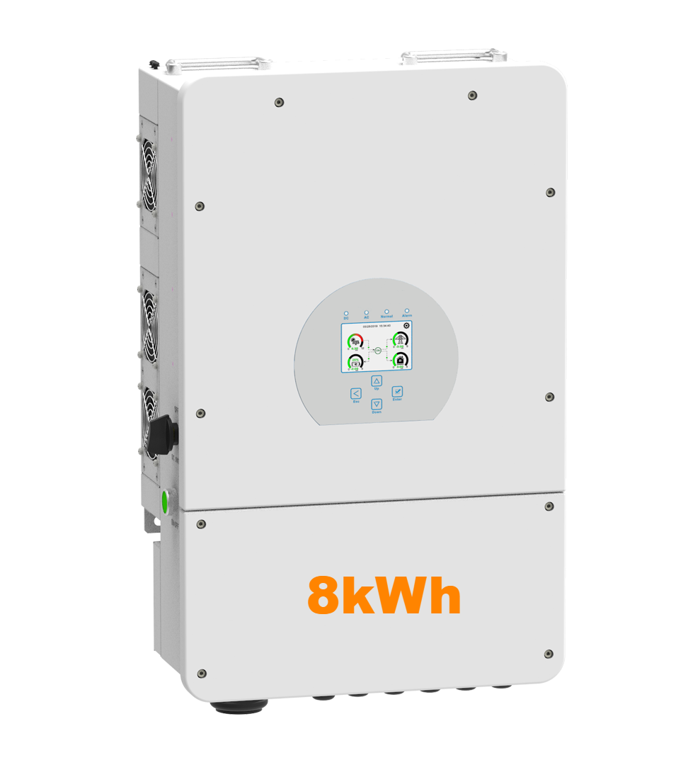 Inverter Hybrid Deye 8kWh 1 pha 2 MPPT | Inverter hoà lưới có lưu trữ 1 pha, 8 kWh, 2 MMPT. Bao gồm wiffi và DC switch