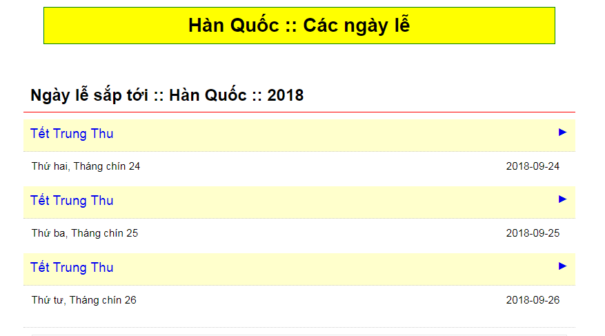LỊCH NGHỈ TẾT TRUNG THU-CHUSEOK TẠI HÀN QUỐC