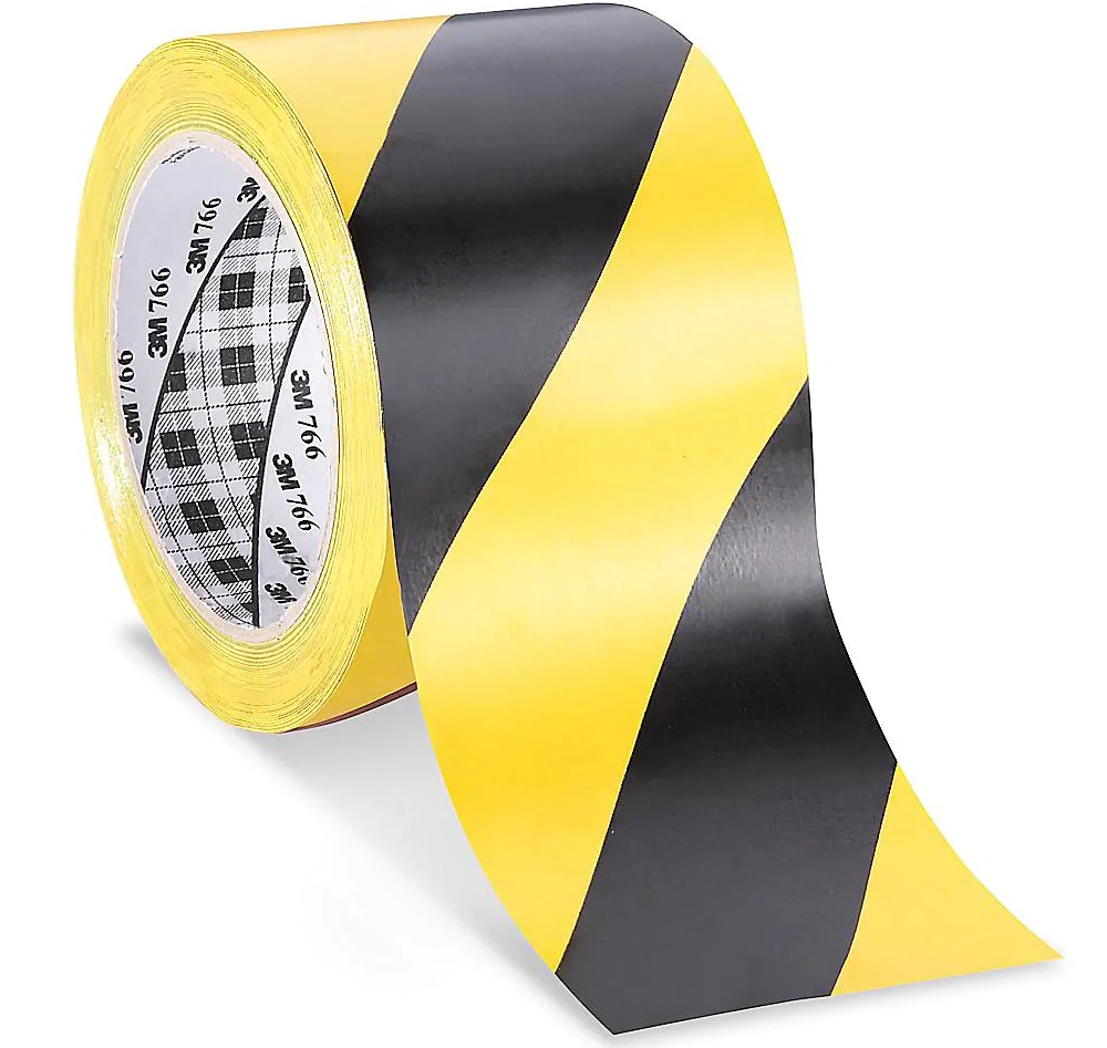 Băng keo dán nền chịu nhiệt sọc vàng đen 50mm x 33m 3M 766 - phân chia khu vực, cảnh báo nguy hiểm