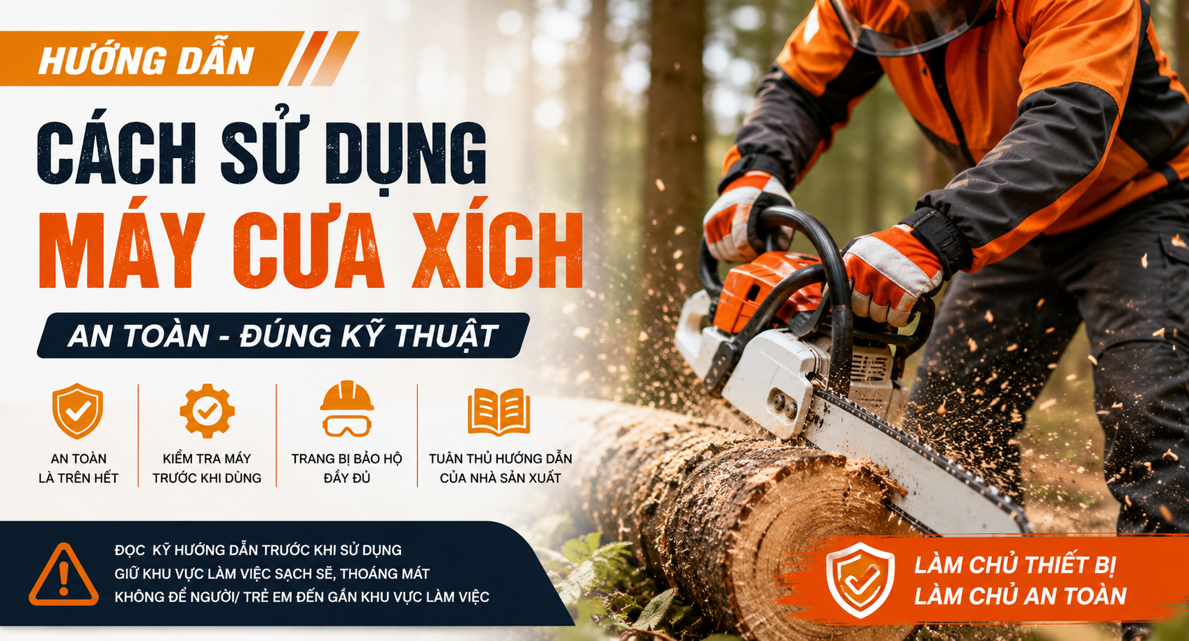 Hướng Dẫn Cách Sử Dụng Máy Cưa Xích An Toàn, Đúng Kỹ Thuật