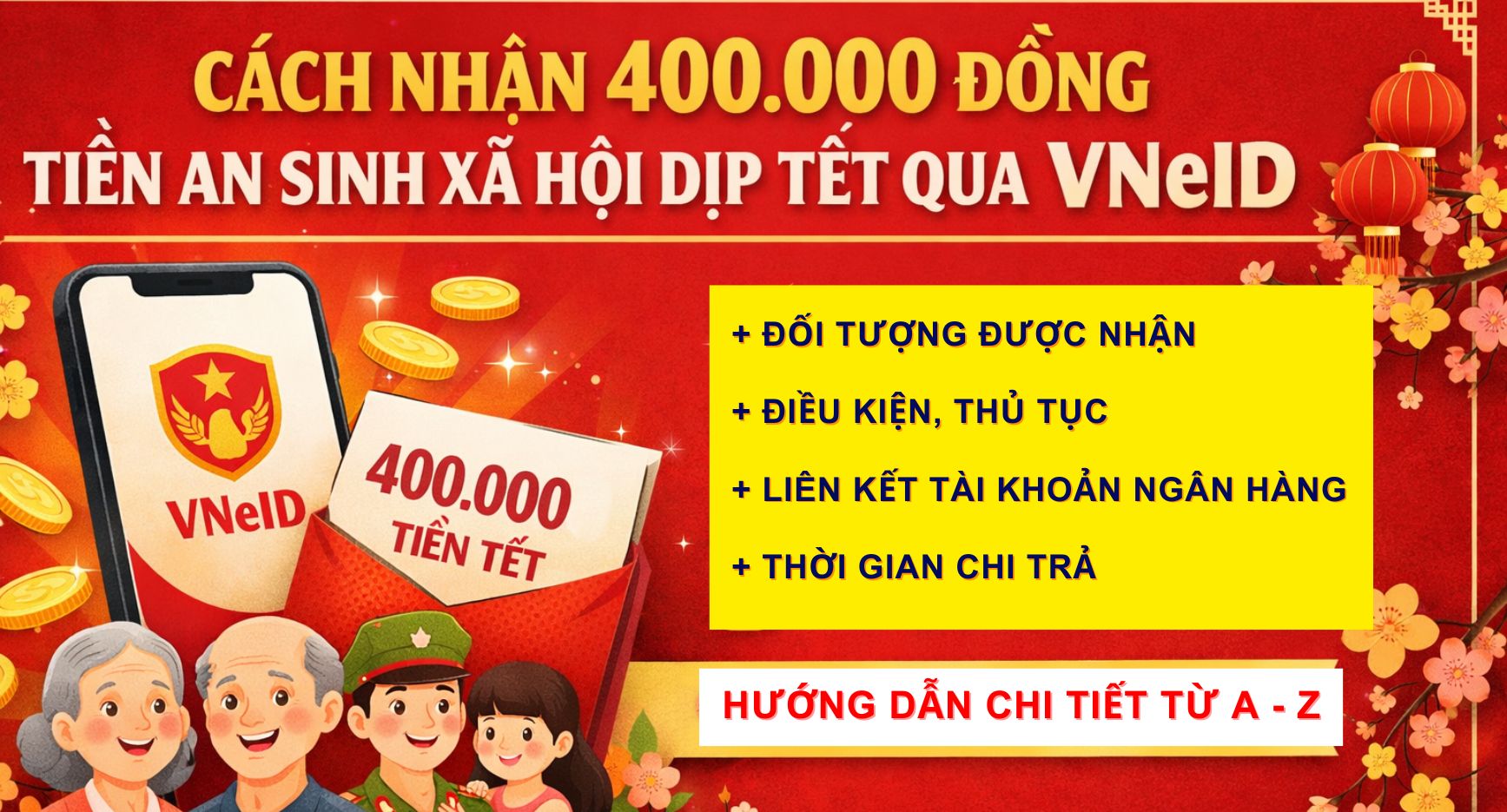 Cách Nhận 400.000 Đồng Tiền An Sinh Xã Hội Dịp Tết Qua VNeID: Hướng Dẫn Chi Tiết Từ A–Z