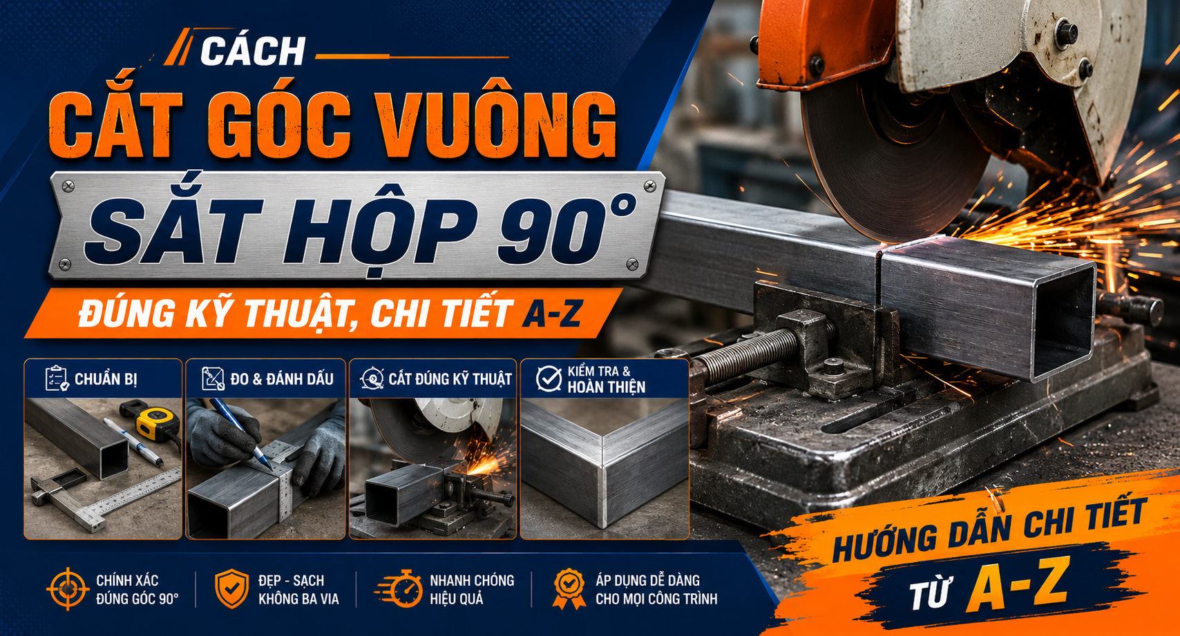 Cách Cắt Góc Vuông Sắt Hộp 90 Độ Đúng Kỹ Thuật, Chi Tiết A-Z