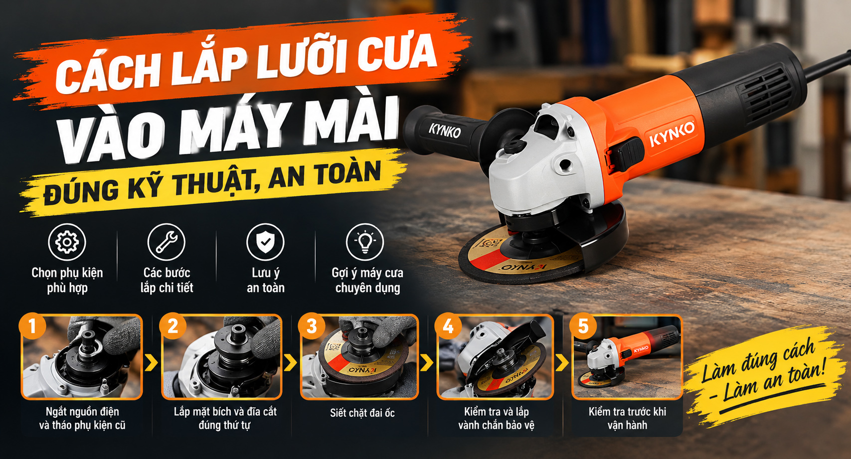 Cách Lắp Lưỡi Cưa Vào Máy Mài Đúng Kỹ Thuật, An Toàn