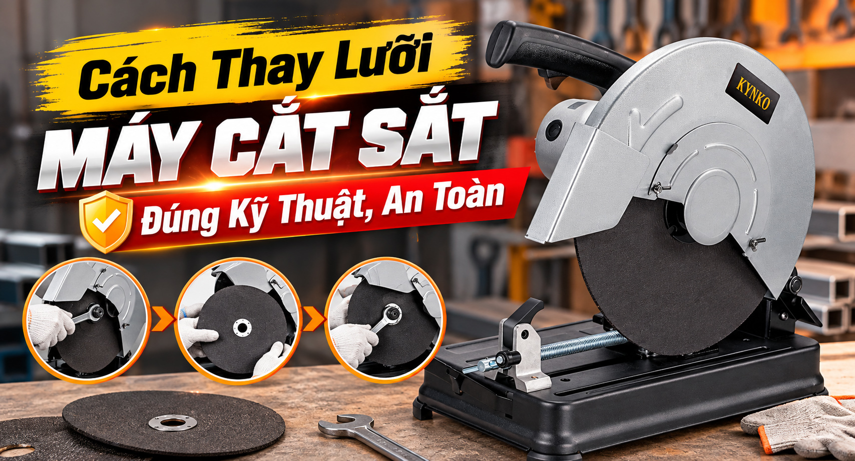 Cách Thay Lưỡi Máy Cắt Sắt Đúng Kỹ Thuật, An Toàn
