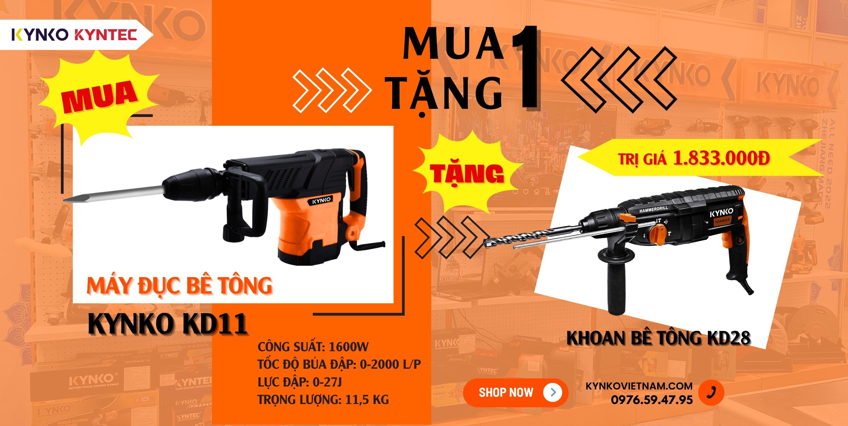 SIÊU SỐC - MUA 1 TẶNG 1 - MUA MÁY ĐỤC KD11 TẶNG MÁY KHOAN BÚA KD28