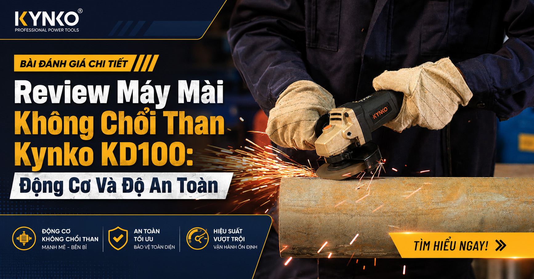 mài góc không chổi than Kynko KD100 có gì