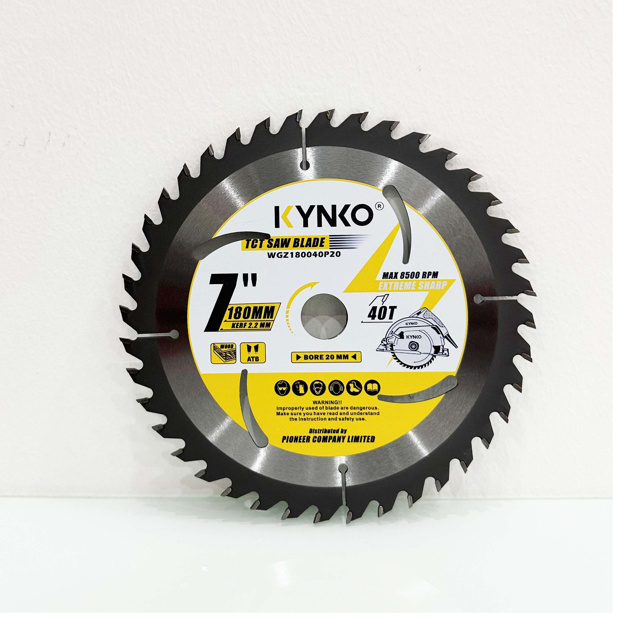 LƯỠI CƯA GỖ TCT 40 RĂNG Ø 180mm KYNKO WGZ180040P20