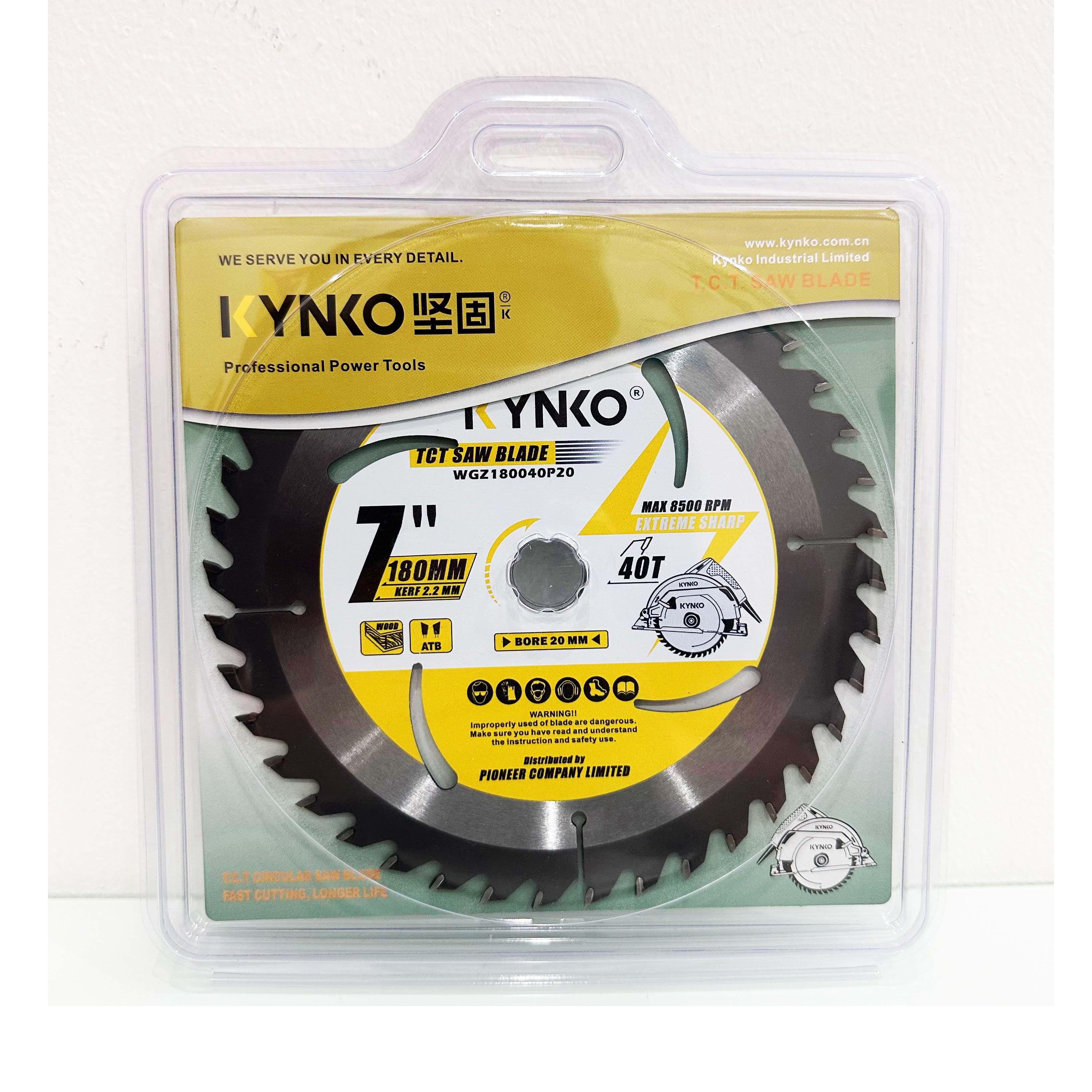 LƯỠI CƯA GỖ TCT 40 RĂNG Ø 180mm KYNKO WGZ180040P20