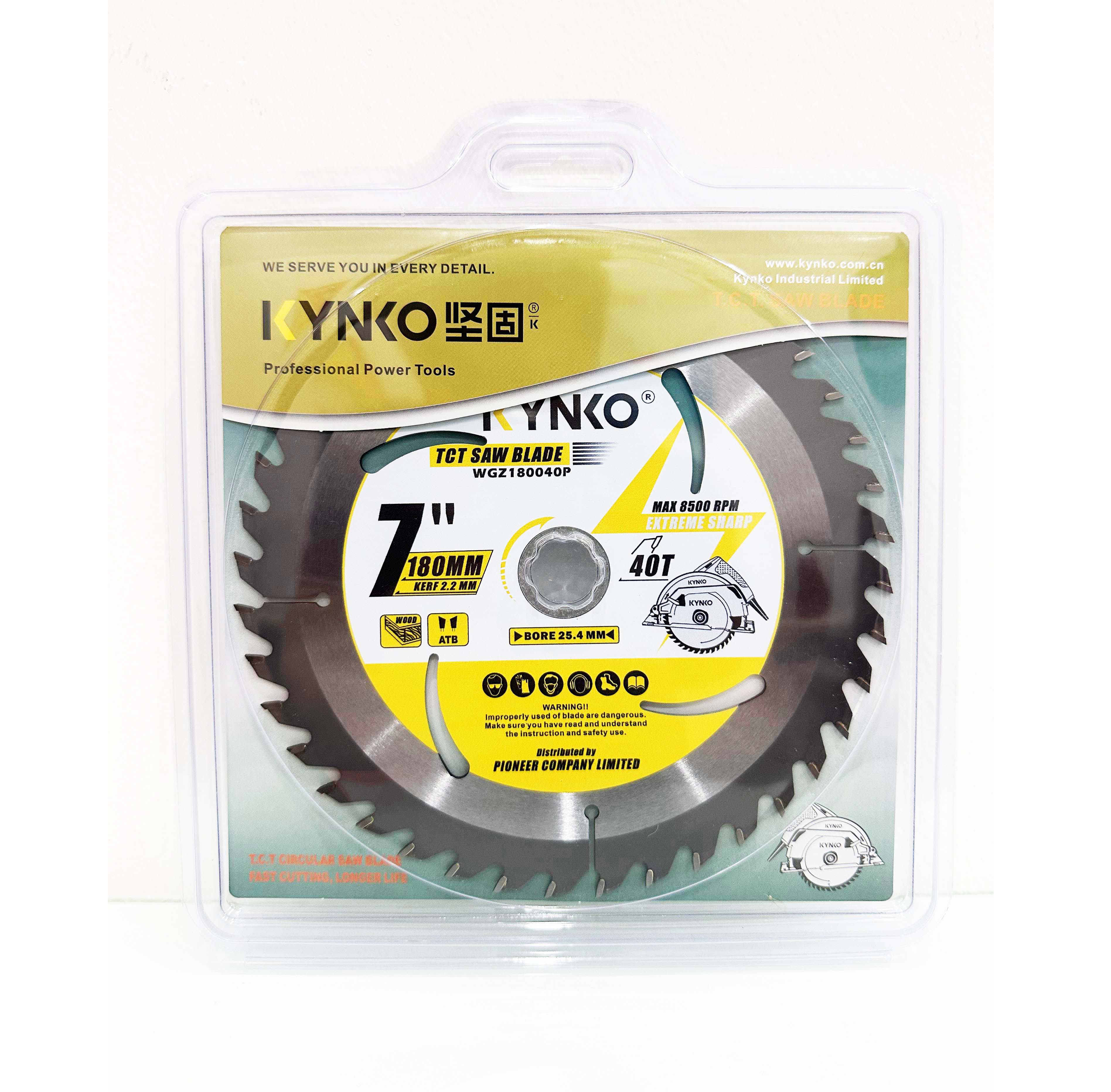 LƯỠI CƯA GỖ TCT 40 RĂNG Ø 180MM KYNKO WGZ180040P