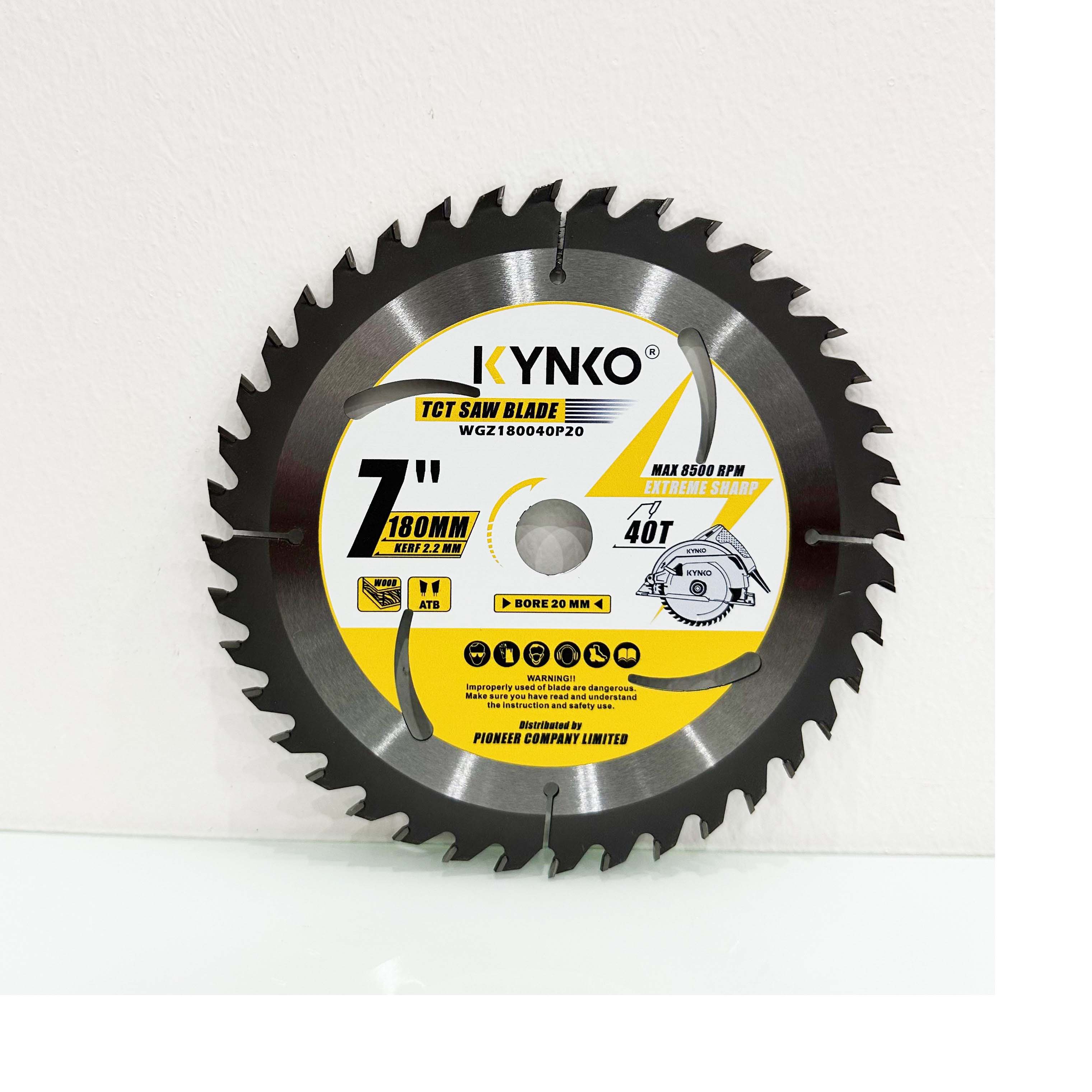 LƯỠI CƯA GỖ TCT 40 RĂNG Ø 180mm KYNKO WGZ180040P20