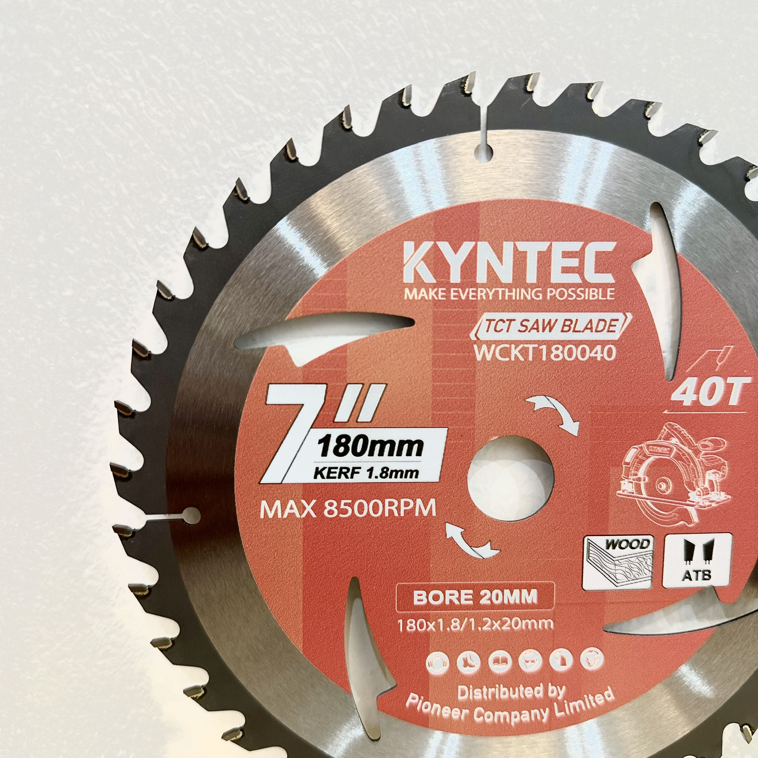 LƯỠI CƯA GỖ TCT 180MM 40 RĂNG KYNTEC WCKT180040