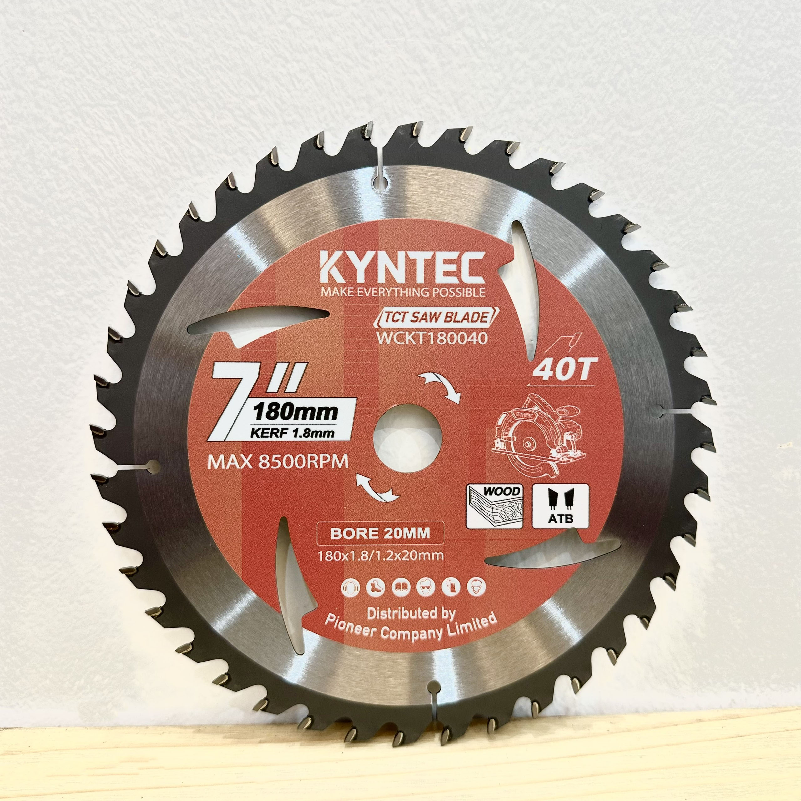 LƯỠI CƯA GỖ TCT 180MM 40 RĂNG KYNTEC WCKT180040