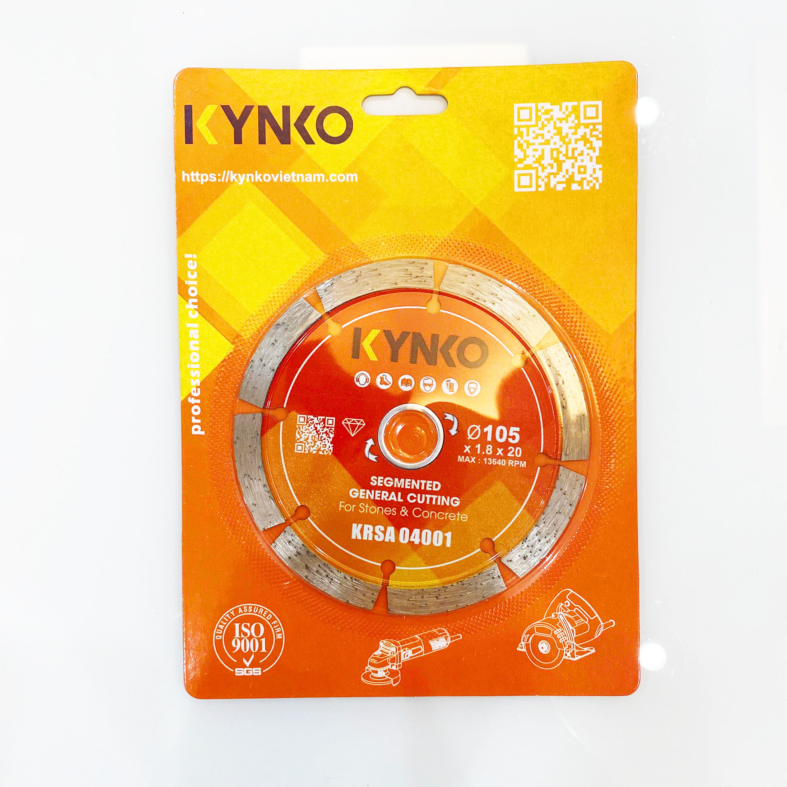 LƯỠI CẮT GẠCH ĐÁ KYNKO PHI Ø105MM 08 RĂNG KRSA04001
