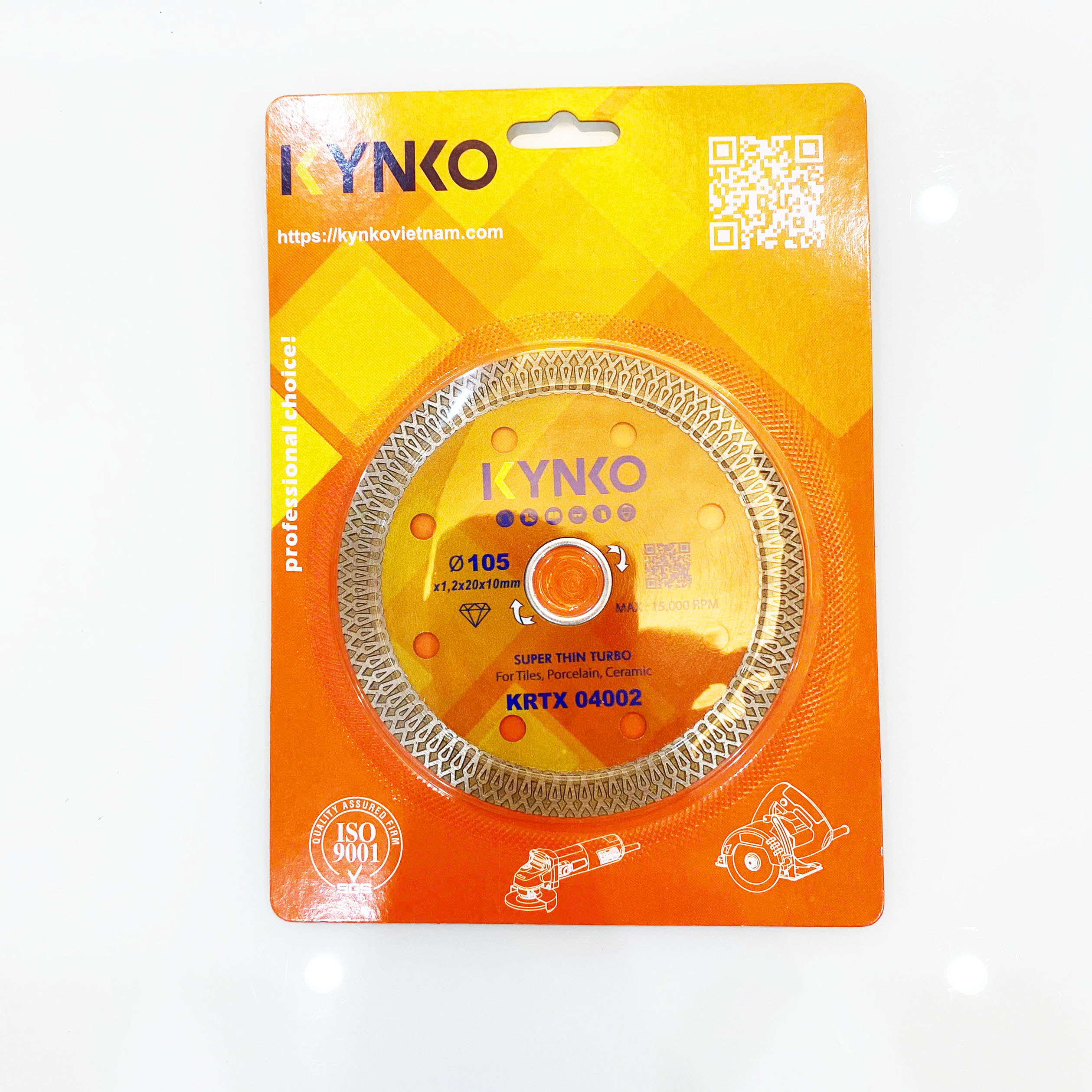 LƯỠI CẮT GẠCH ĐÁ KYNKO PHI Ø105MM LƯỠI LIỀN KRTX04002