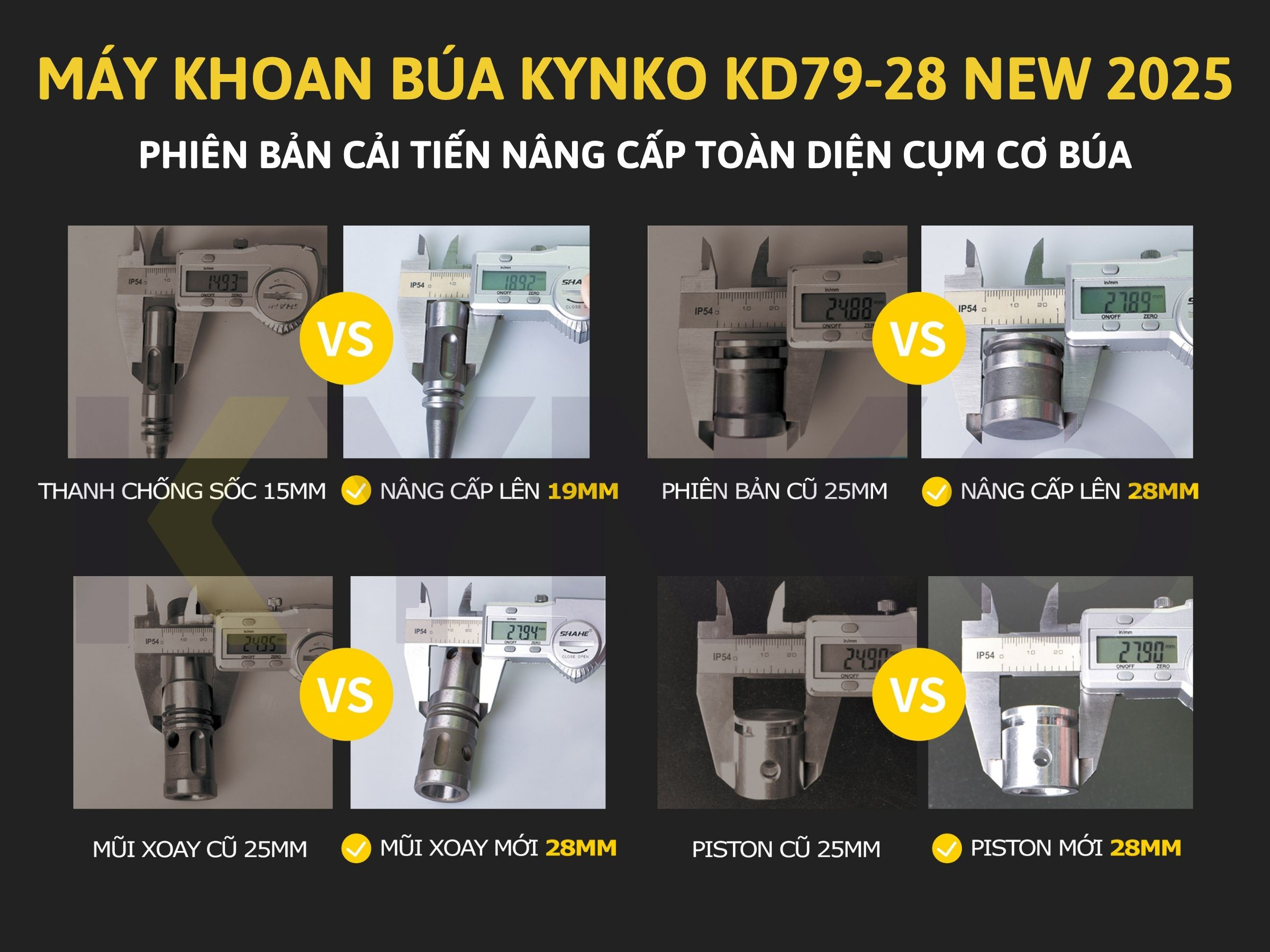 MÁY KHOAN BÚA CẦM TAY KYNKO KD79 NEW - Z1C-KD79-28-25