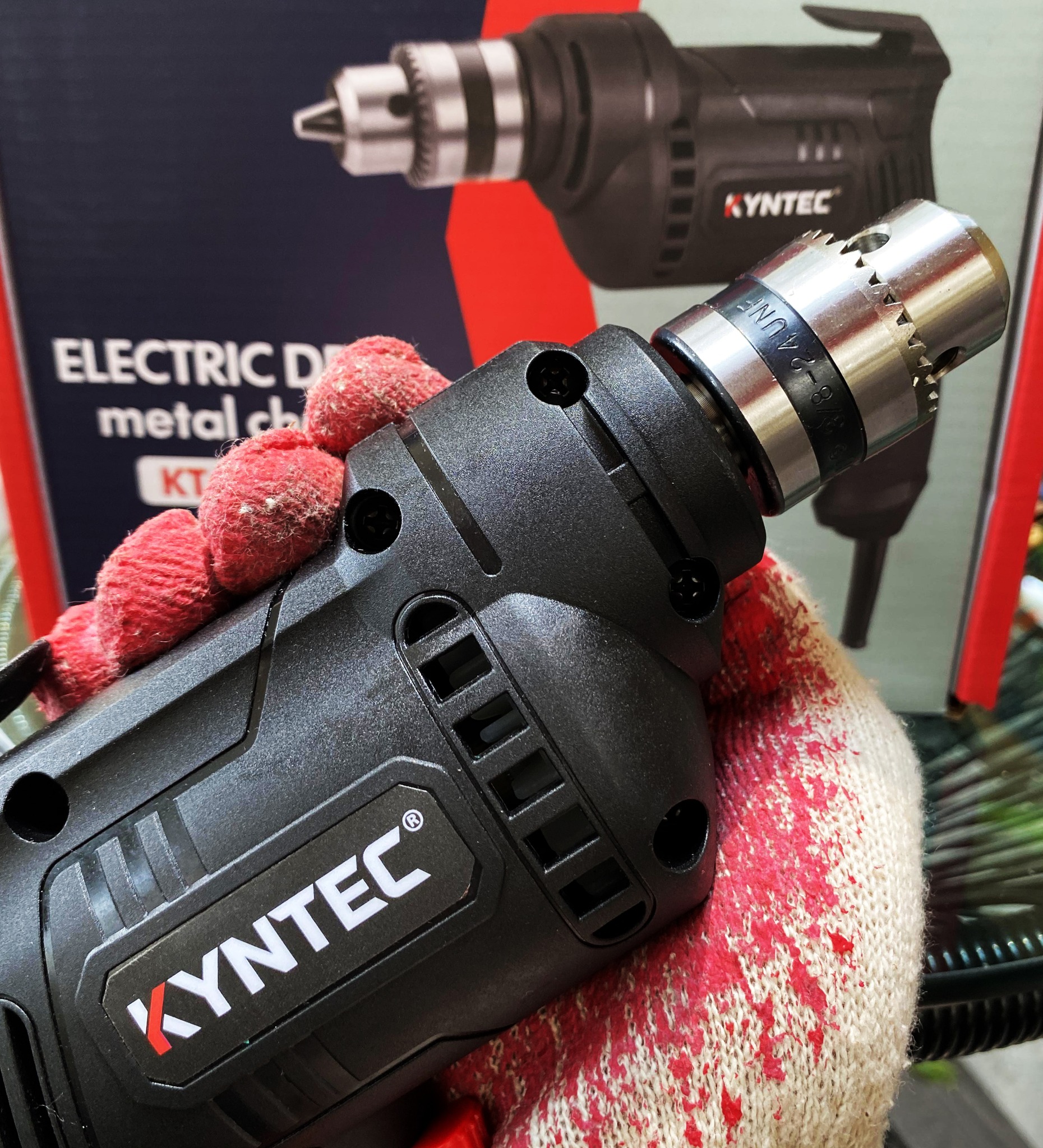 MÁY KHOAN CẦM TAY KYNTEC KT14 - ĐẦU MANG RANH SẮT