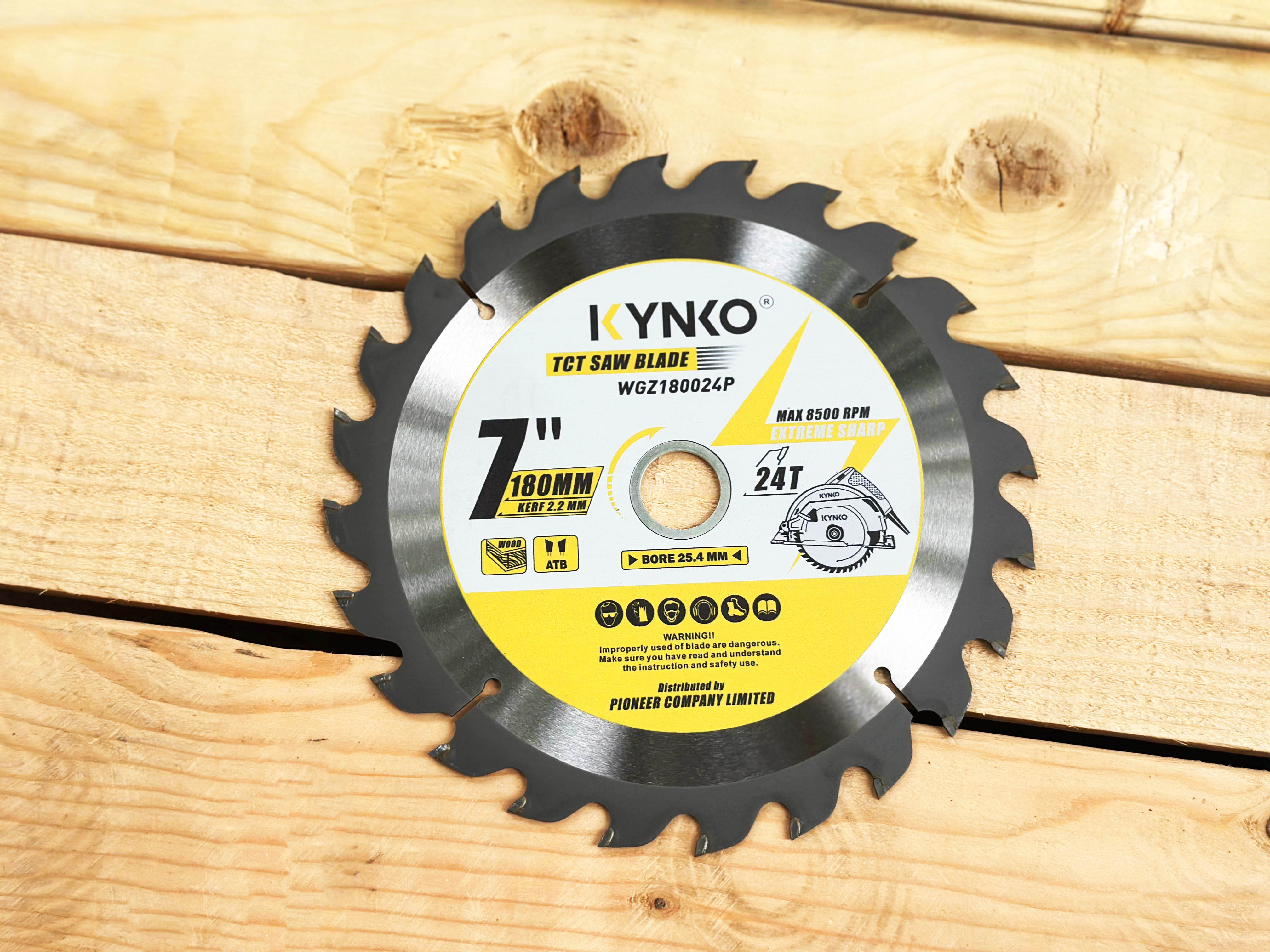 LƯỠI CƯA GỖ TCT 24 RĂNG Ø 180MM KYNKO WGZ180024P