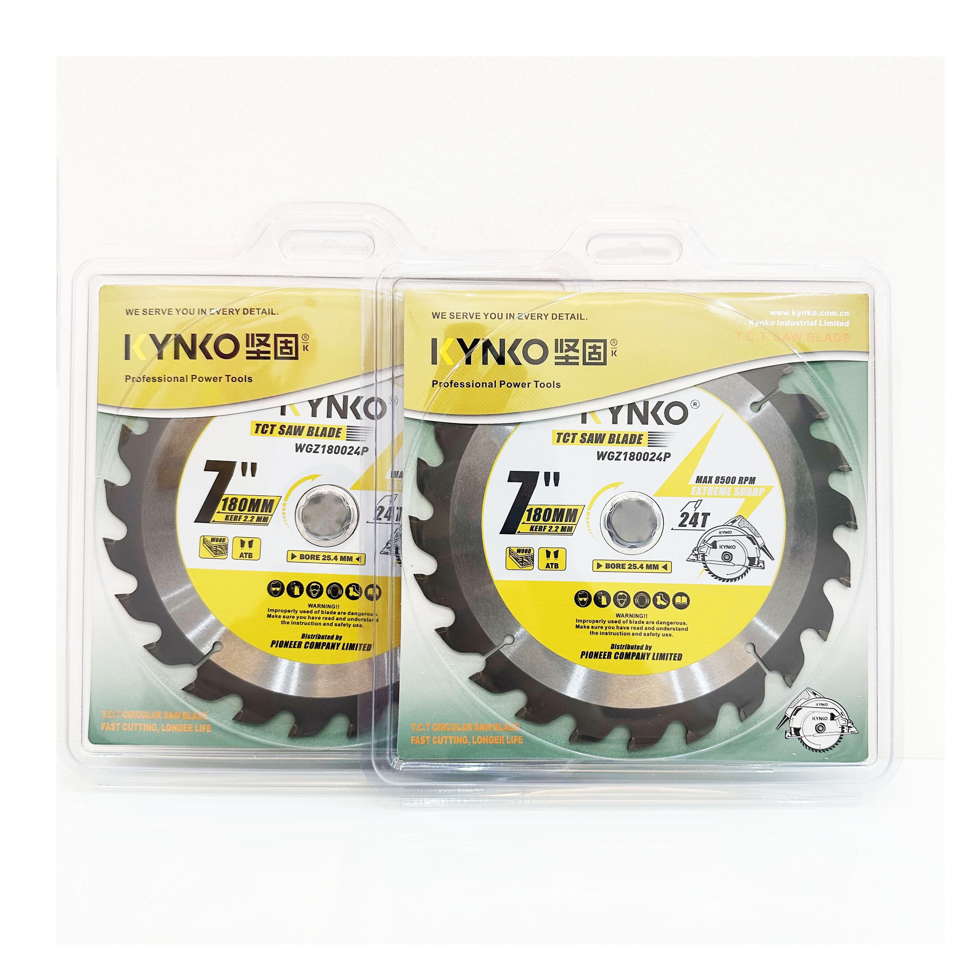 LƯỠI CƯA GỖ TCT 24 RĂNG Ø 180MM KYNKO WGZ180024P