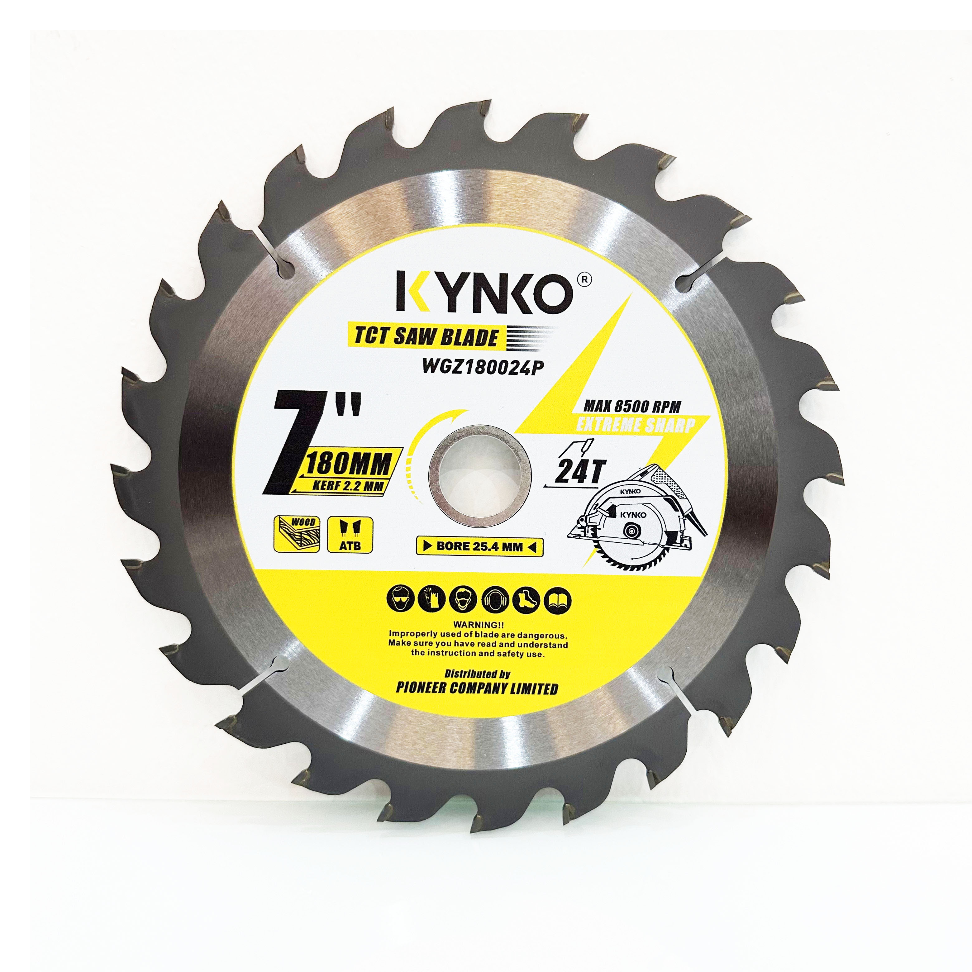 LƯỠI CƯA GỖ TCT 24 RĂNG Ø 180MM KYNKO WGZ180024P