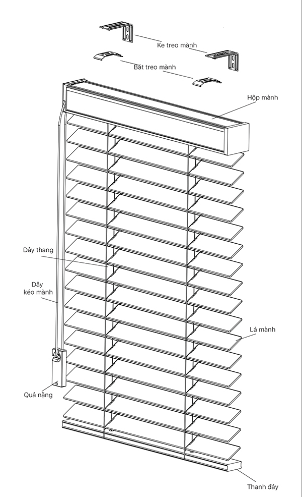 Màn sáo Hàn Quốc- Rèm gỗ- Rèm cửa AH