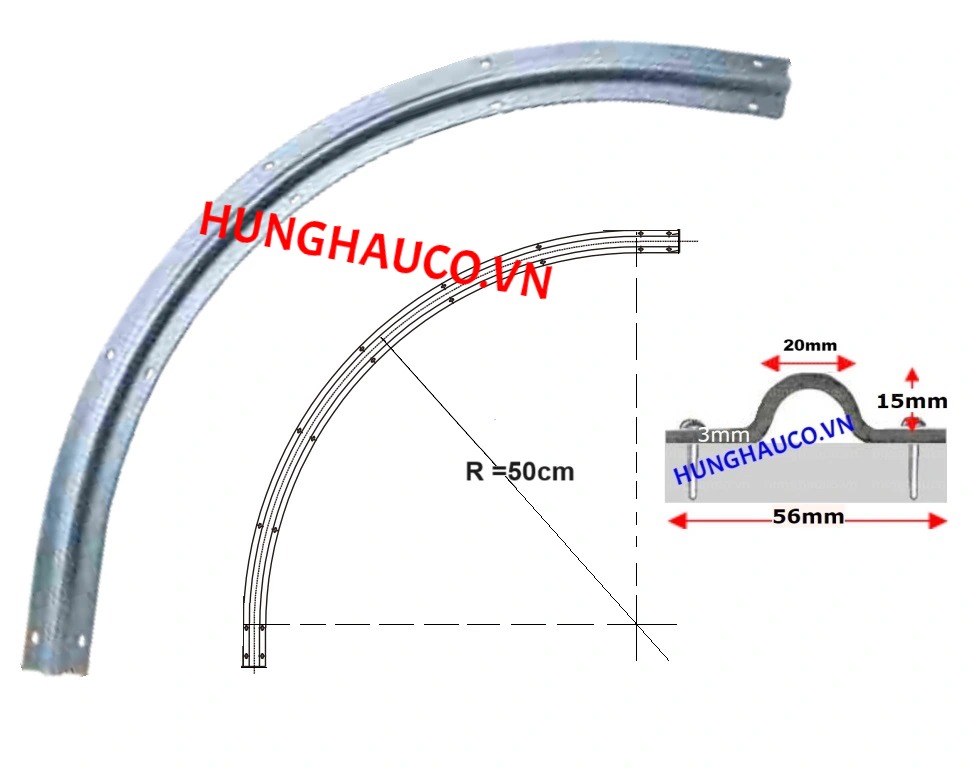 góc ray cong (góc ray vòng cung) bán kính R50cm | Công ty TNHH Thiết Bị ...