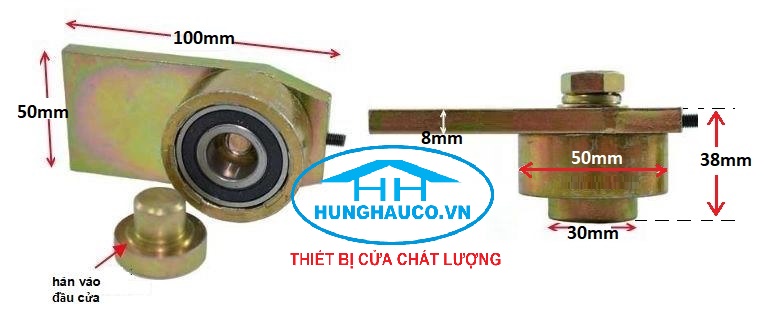 Bản lề cối xoay trên D50mm BLC-50T