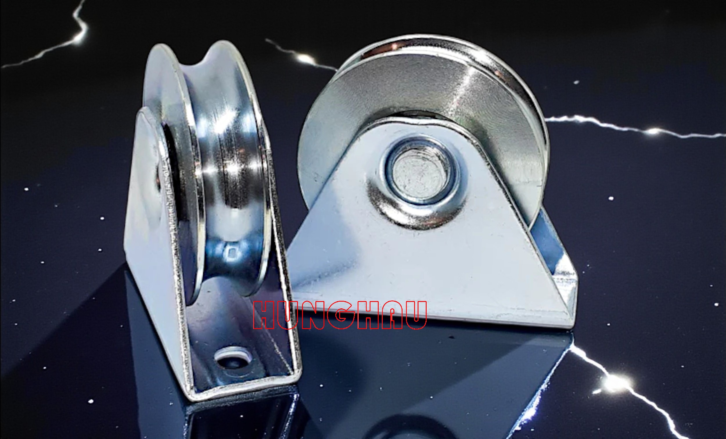 Bánh xe ray U 80mm - chạy ray U 21mm