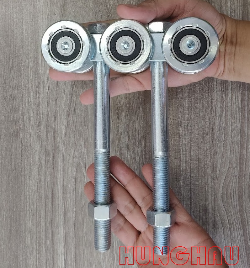 Bánh xe treo 6 lăn, tải 400kg - dùng máng 3.5mm và 4mm