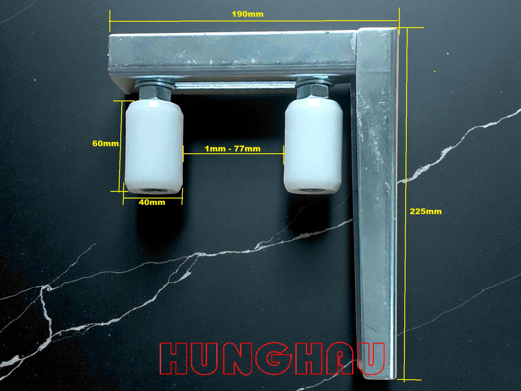bộ dẫn hướng 2 lăn 40mm - pát L lớn