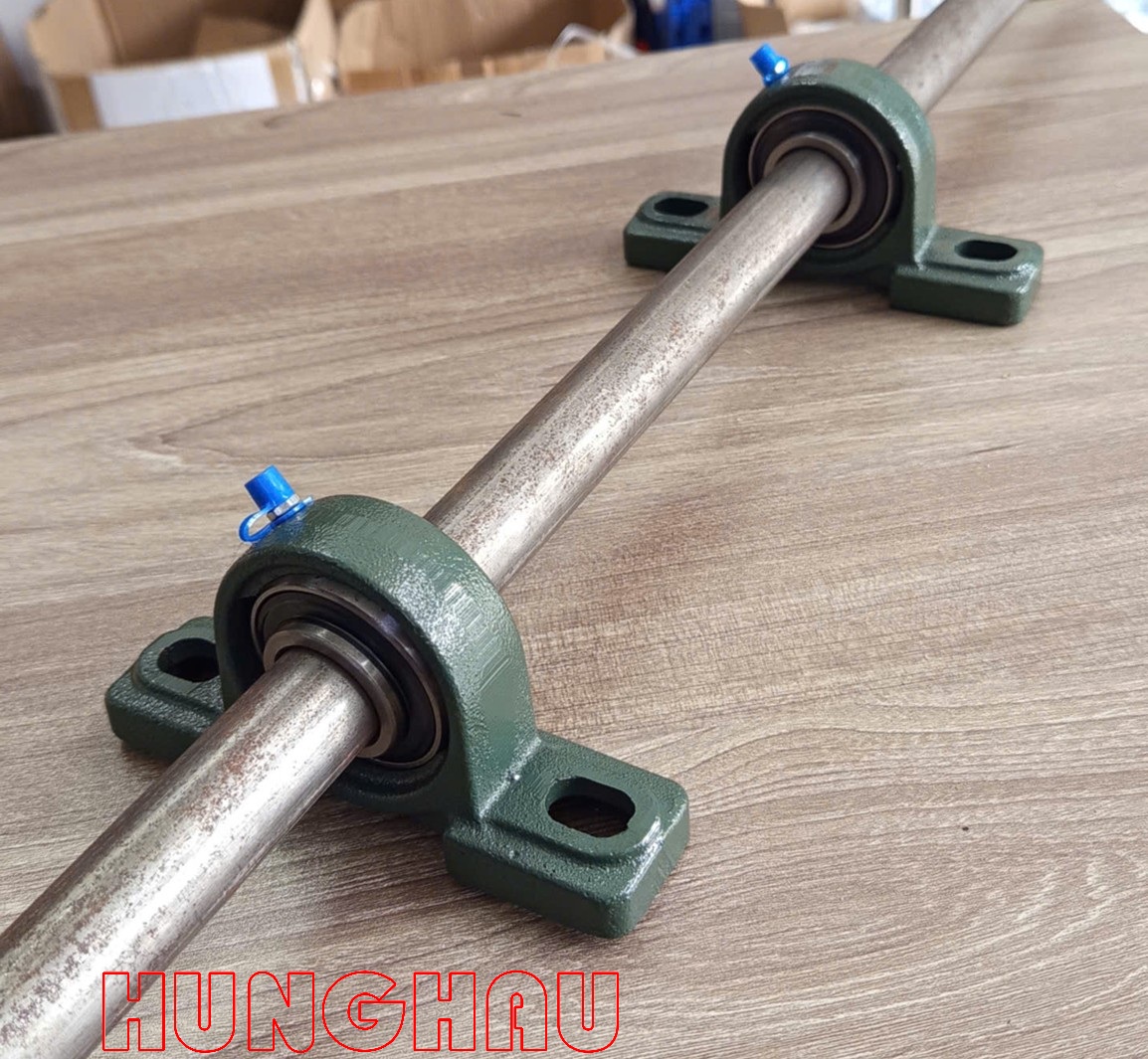 bộ Combo 02 gối đỡ trục + 1 Trục thép 25mm, dài 80cm
