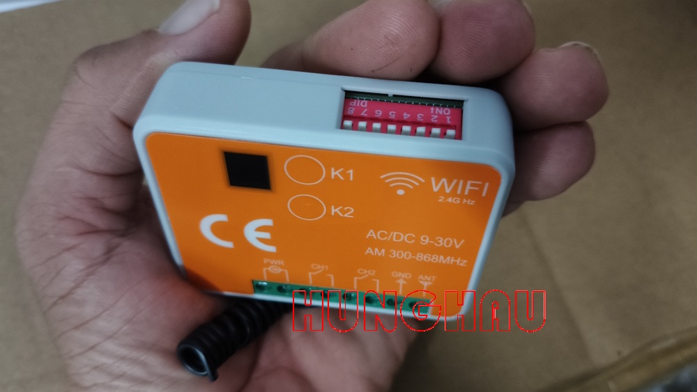hộp thu sóng Remote cửa cổng 2 kênh và điều khiển cửa cổng từ xa qua điện thoại (app Tuya)